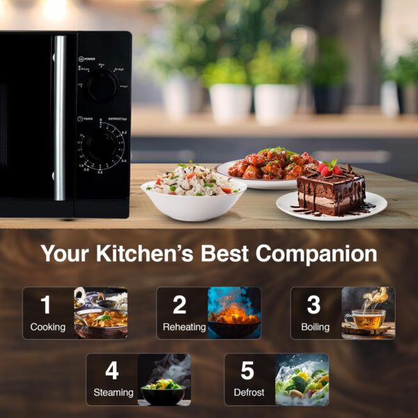 Godrej 20 L Multi Distribution System for Even and Faster Cooking, Solo Microwave Oven With 5 Power Levels (GMX 20SA2, Black) - Image 3