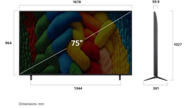 LG 189 cm (75) NanoCell TV (NANO83), α7 Gen8 AI Processor 4K, 60Hz Native Refresh Rate, 2025 - Image 3