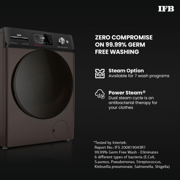 IFB 9/6/3 kg Fully Automatic Washer Dryer Refresher with Steam Refresh, AI Powered, 100% Dry Clothes, 9 Swirl Wash Mimic Handwashing, WiFi & Eco Inverter Motor (WDR Executive ZMN, Mocha) - Image 5