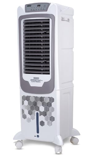 USHA Aerostyle Electronic 35L Tower Air Cooler (35AST1E) – 1400 m³/h Air Delivery, 6m Air Throw, Remote Control, Honeycomb Pads, Ice Chamber & Humidity Control