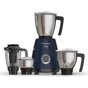 Crompton Ameo Pro 750W 4 Jar | Mixer Grinder | MaxiGrind | Motor Vent-X Technology |3 Stainless Steel Jars and 1 Juicer Jar | Black & Blue