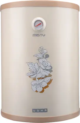 Misty 50L Storage Water Heater (Ivory Cherry Blossom) | 2000W | Copper Heating Element | 5-Star Rated | Vertical Mount | Dry Heating Protection | Glassline Coated Tank