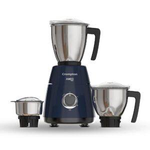 Crompton Ameo Pro 750W 3 Jar | Mixer Grinder | MaxiGrind | Motor Vent-X Technology |3 Stainless Steel Jars and 1 Juicer Jar | Black & Blue