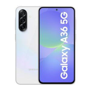 Samsung Galaxy A36 5G (Awesome White, 8GB, 128GB) | Gemini Live | Awesome Intelligence (AI): Circle to Search, My Filter, Object Eraser | 4nm Snapdragon Processor | Flagship Grade Camera