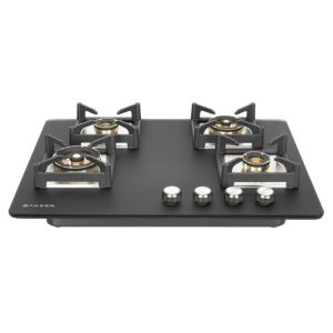 Faber Bella HT 704 BR AI Hobtop – 70 cm, 4 Full Brass Burners | Auto Ignition | Black Toughened Glass | Heavy-Duty Cast Iron Support | Modern Kitchen Elegance