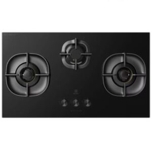 Electrolux 3 Burner Auto Ignition Glass Top 90cm Built-in Gas Hob, UltimateTaste 700, Black, EHG9351BC