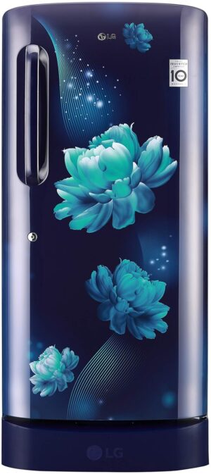 LG 205 L 4 Star Inverter Direct-Cool Single Door Refrigerator Appliance (GL-D221ABCY, Blue Charm, Base Stand with Drawer, Gross Volume-215 Ltr.)