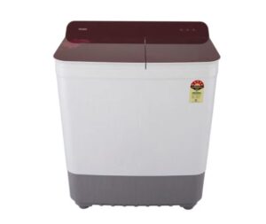 Haier 8 Kg 5 Star Semi-Automatic Top Load Washing Machine with Anti Bacterial Cross Pulsator and Spray Function (HTW80-178, Anti Rat Mesh, Magic Filter, Castors,White Flowers world)