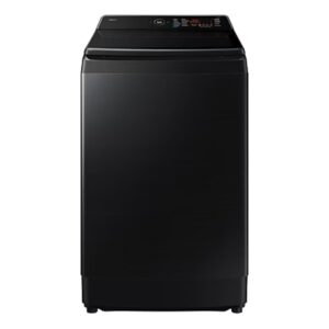 Samsung 12 kg 5 Star AI Wash Top Load Washing Machine with Heater, Eco Bubble, BubbleStorm, Dual Storm Pulsator, Soft Close Lid, Black Caviar (WA80F12B6B, 2025 Model)
