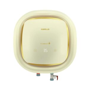 Havells Adonia-i 15 Litre Storage Water Heater(Geyser)| Wi-Fi Controlled, Smart Geyser| 5 Star Rated|Temp Sensing Color Changing LED Indicators|Digital Display| | Free Installation& Flexi Pipes(Ivory)
