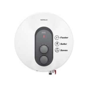 Havells ORAZIO+ 15L Storage Water Heater(Geyser)|5 Star Rated|33% Faster Heating|Dual adjustable knob|Whirlflow Technology|High Rise suitable|Safer to use| Feroglas Coated Inner Container (White Grey)